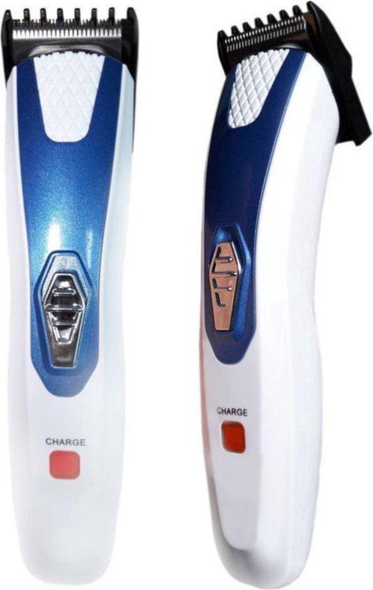 Luxe Tondeuse Kemei KM-024 Blauw/Wit - Trimmer - Draadloos - Met Reinigingsolie - Met Reinigingsborstel