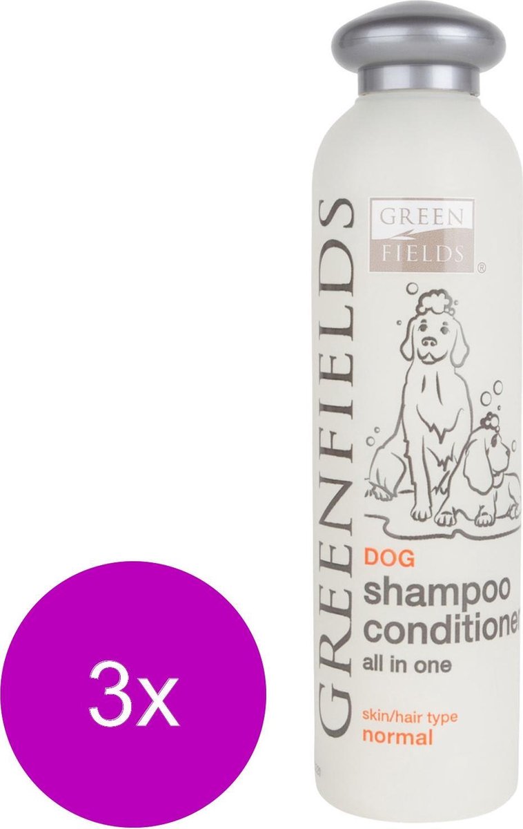 Greenfields Hondenshampoo En Conditioner - Hondenvachtverzorging - 3 x 250 ml