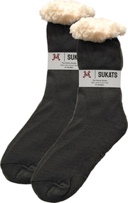 Sukats - Homesocks - Huissokken - Dames en Heren - Maat 41-46 - Donkergrijs - Anti-Slip - Fluffy - Meerdere Maten en Varianten