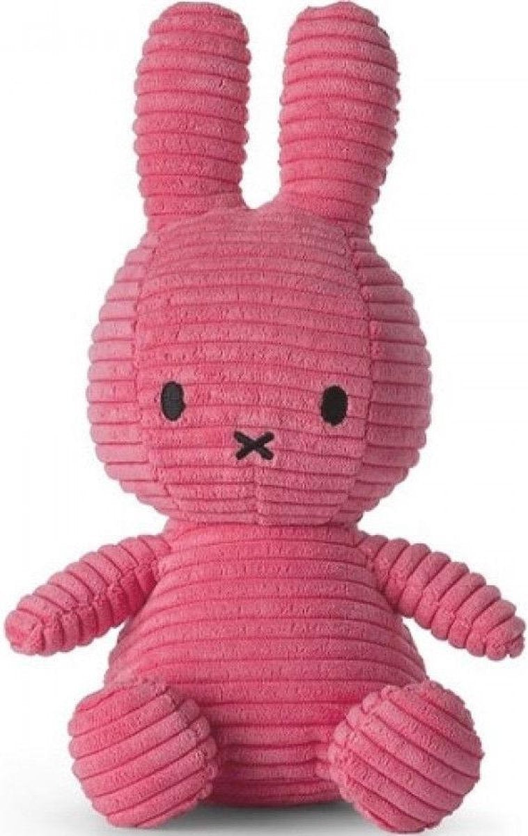 Nijntje Miffy Knuffel Corduroy Donker Roze - 23 cm