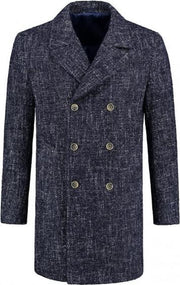 GENTS | Coat Mantel Jas Heren blauw gemeleerd 0069 Maat 50