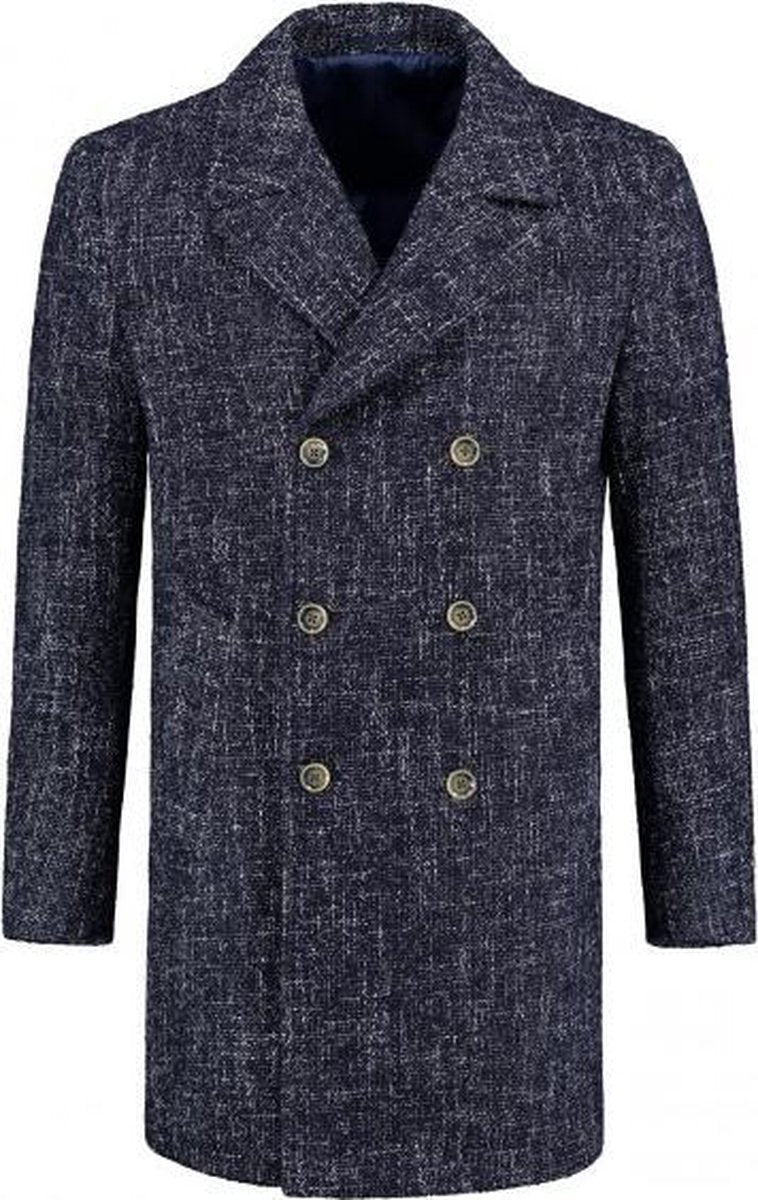 GENTS | Coat Mantel Jas Heren blauw gemeleerd 0069 Maat 50