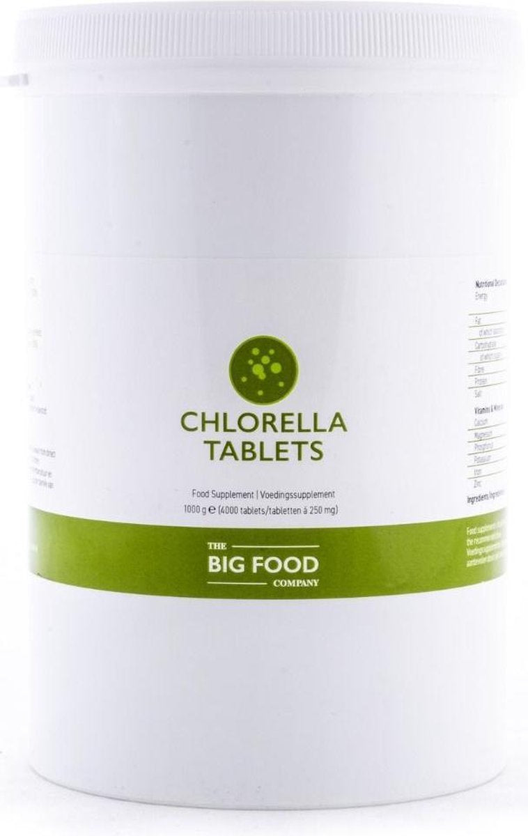 Big Food - Nederlandse Chlorella  RAW - 1kg / 4000 Tabl. (250mg)