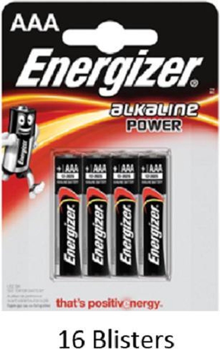 64 stuks (16 blisters a 4 stuks) Energizer Alkaline Power AAA