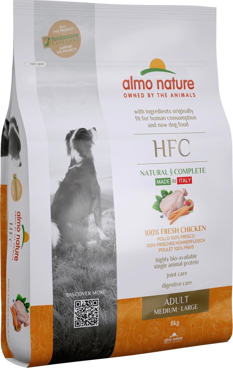 Almo Nature - Hond HFC Adult brokken voor middelgrote tot grote honden - kip