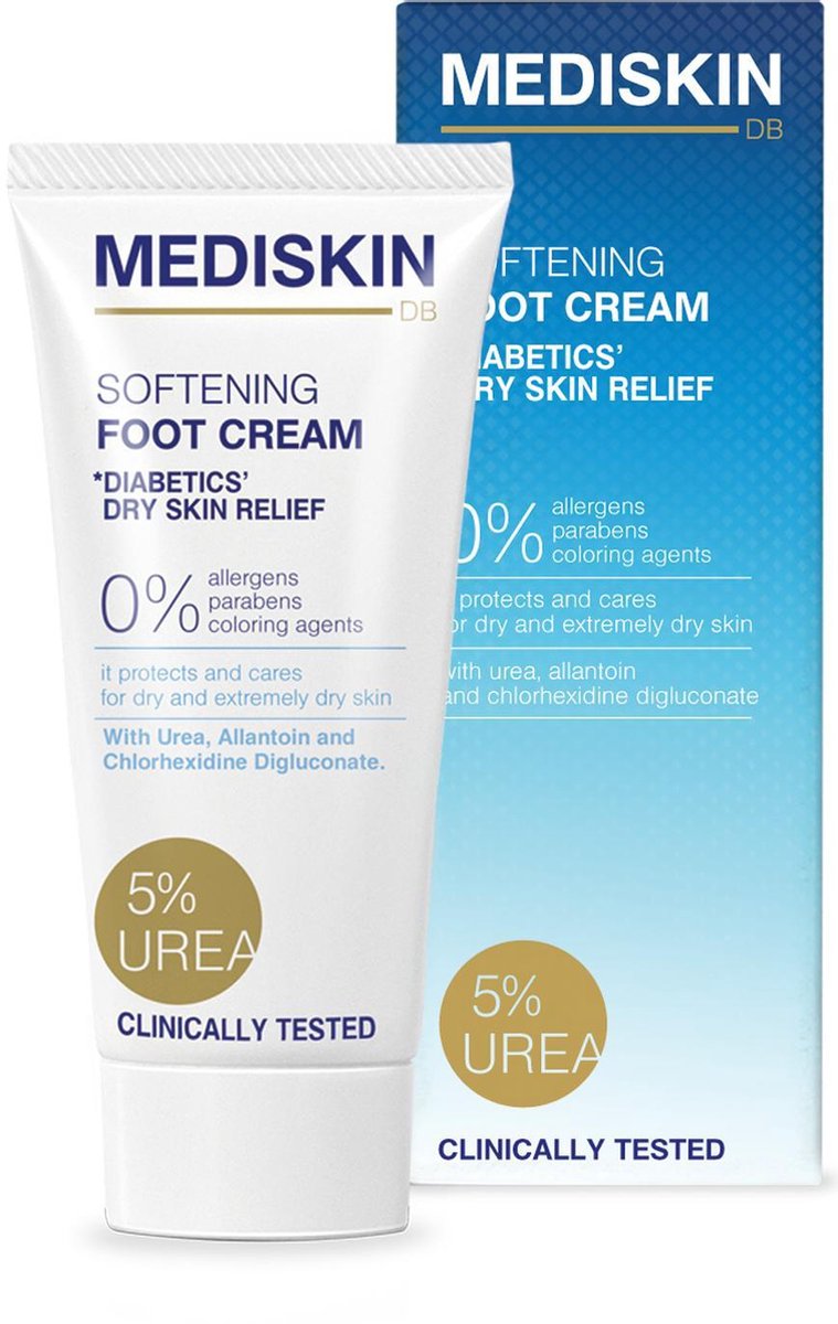 Mediskin Softening Foot Cream - Voetencrème voor (Extreem) Droge Voeten - Vermindert Huidirritaties/Roodheid/Jeuk - Rijk aan Ureum - 75ML