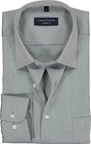 Casa Moda Overhemd Zilver Grijs Effen Poplin Kent ML7 Comfort Fit - 42
