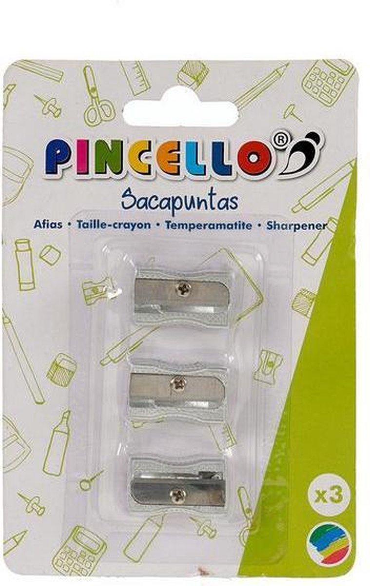 Pencil Sharpener Pincello Aluminum 3 Pieces