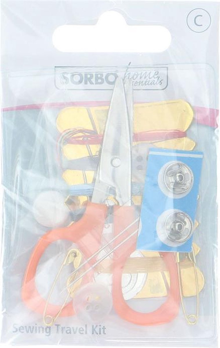 Sorbo Home essentials - sewing Travel kit - naaisetje voor op reis - reisnaaisetje compleet - in handig transparant etui