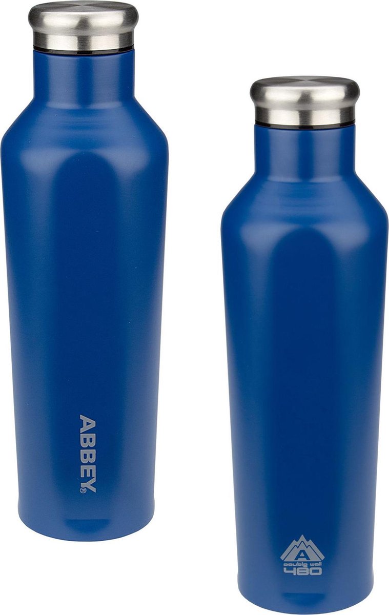 Abbey Drinkfles Dubbelwandig - Godafoss - 0.48 L - Blauw/Zilver - 0