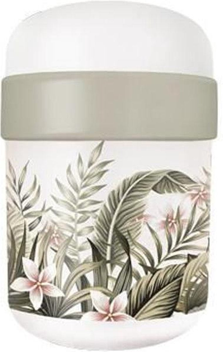 PLA/plant bioloco lunchpot met 2 compartimenten 500ml + 200ml - bloemen en bladeren