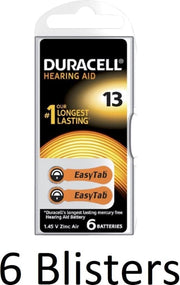 36 Stuks (6 Blisters a 6 st) duracell Batterij da13 hearing aid