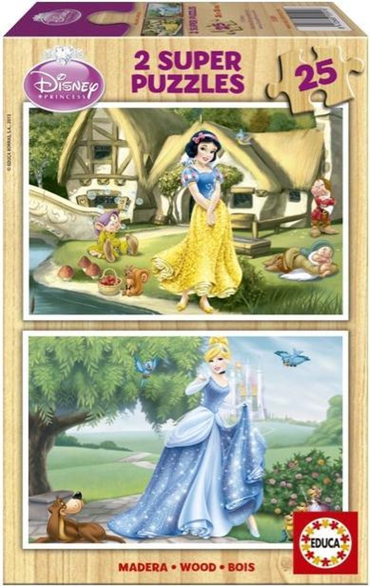 Educa HOUT: Portret van prinses - 2 x 25 stukjes