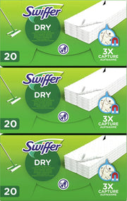 Swiffer Vloerreiniger Droge Vloerdoekjes - Voordeelverpakking 3 x 20 Navullingen