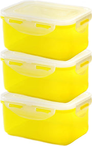 Lock&Lock  Vershoudbakjes | Bewaardozen voedsel | Snackdoosjes  - Set van 3 Stuks - 600 ml - Geel