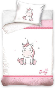 Baby Unicorn Dekbedovertrek - Ledikant - 100x135 cm - Pink
