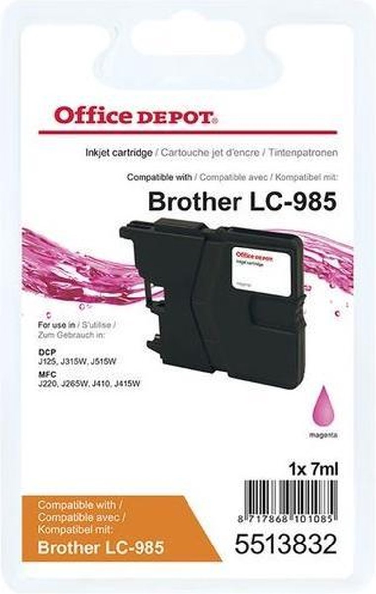 Office Depot Compatible Brother LC985M Ink Cartridge Magenta