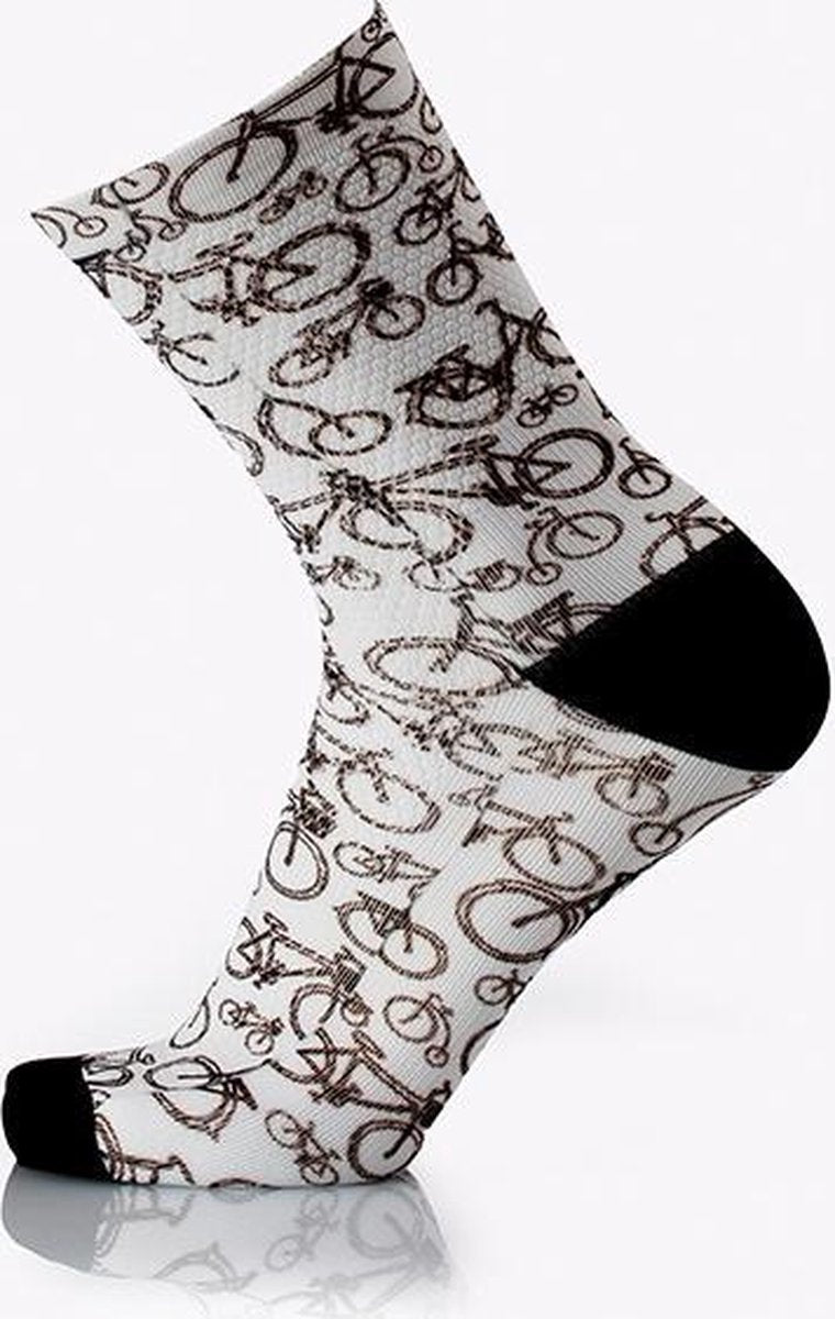 MBwear Socks Fun H15 Bike White fietssokken S-M (36-40)