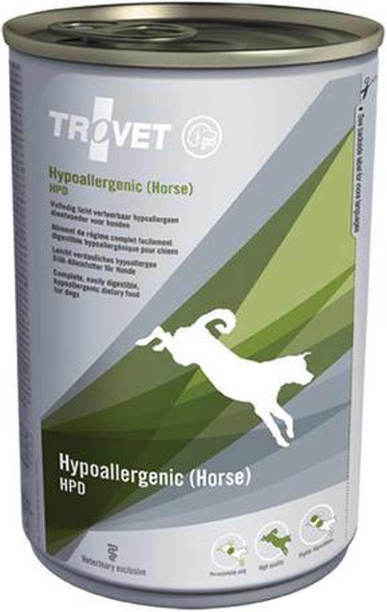 Trovet HPD Hypoallergenic (Horse) Hond  12 x 400 gram blikjes