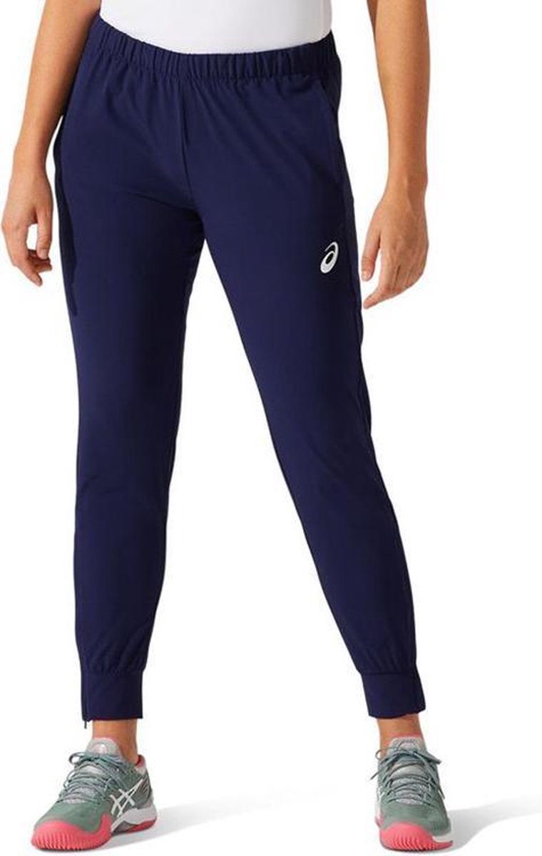 Asics Match W Woven Pant Dames Tennis Trainingsbroek Blauw - Maat S
