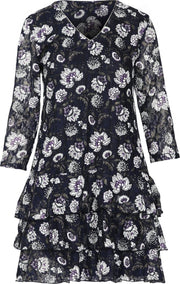 Cassis Dames Jurk met bloemenprint - Maat XXL