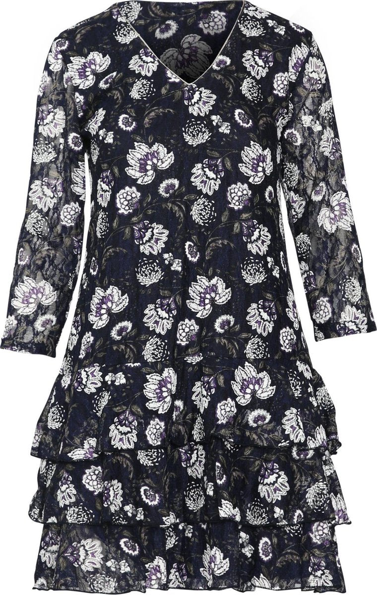 Cassis Dames Jurk met bloemenprint - Maat XXL