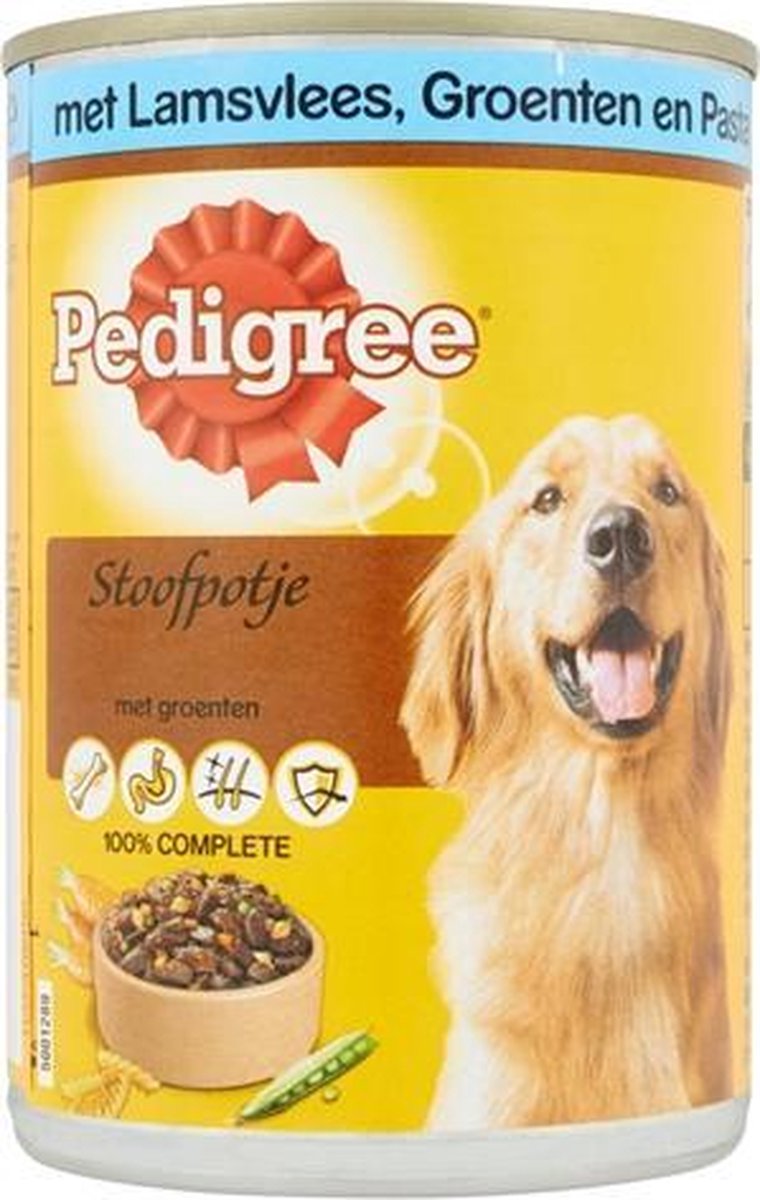 Pedigree blik adult stoofpotje lam / groenten / pasta - 400 gr - 12 stuks
