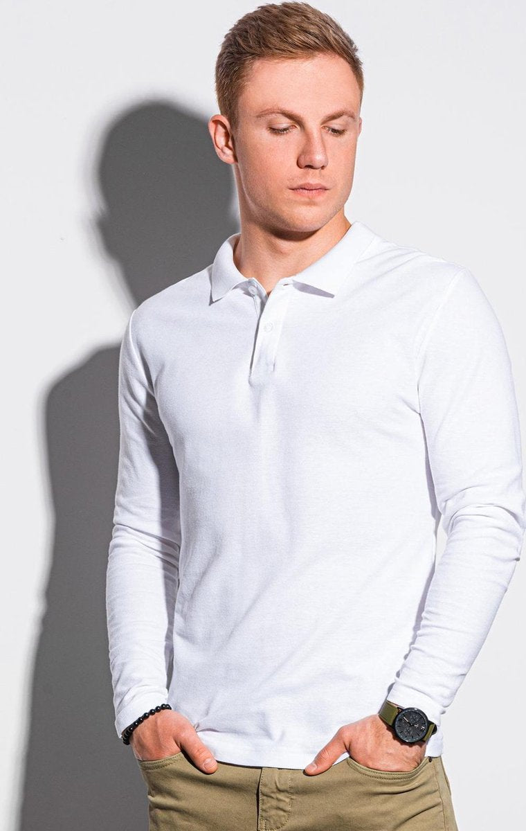 Heren - Poloshirt - Effen - Wit - L132-1