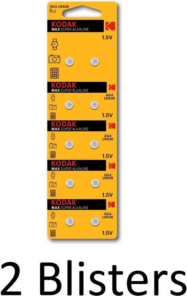 20 Stuks (2 Blisters a 10 st) Kodak Alkaline AG4 1