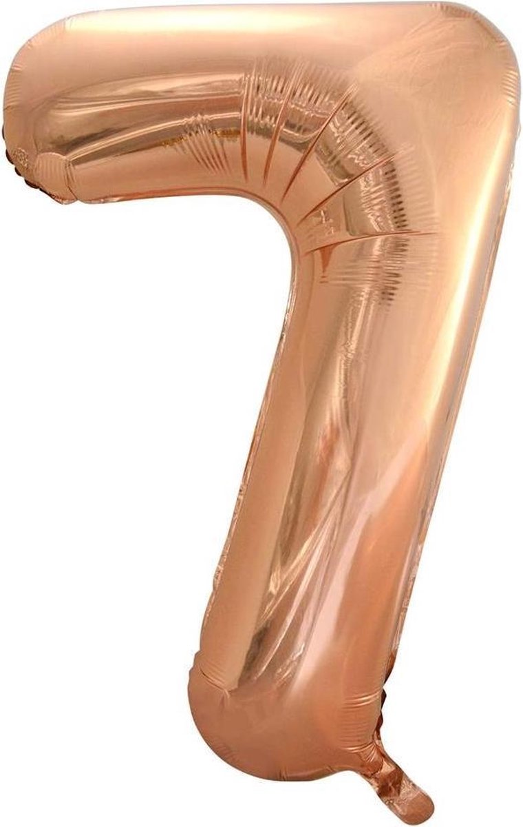 Haza Original Folieballon Cijfer 7 Unisex Rose Goud 92 Cm