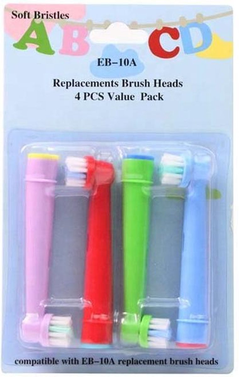 Opzetborstels Kids passend op Oral-B 4 stuks - Qatrixx EB-10
