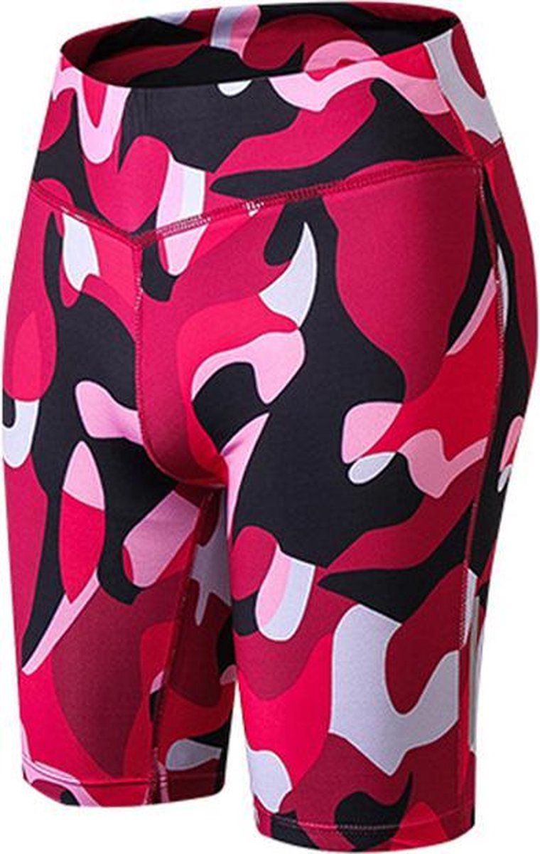 Fietsbroekje - Maat M - Camo rood
