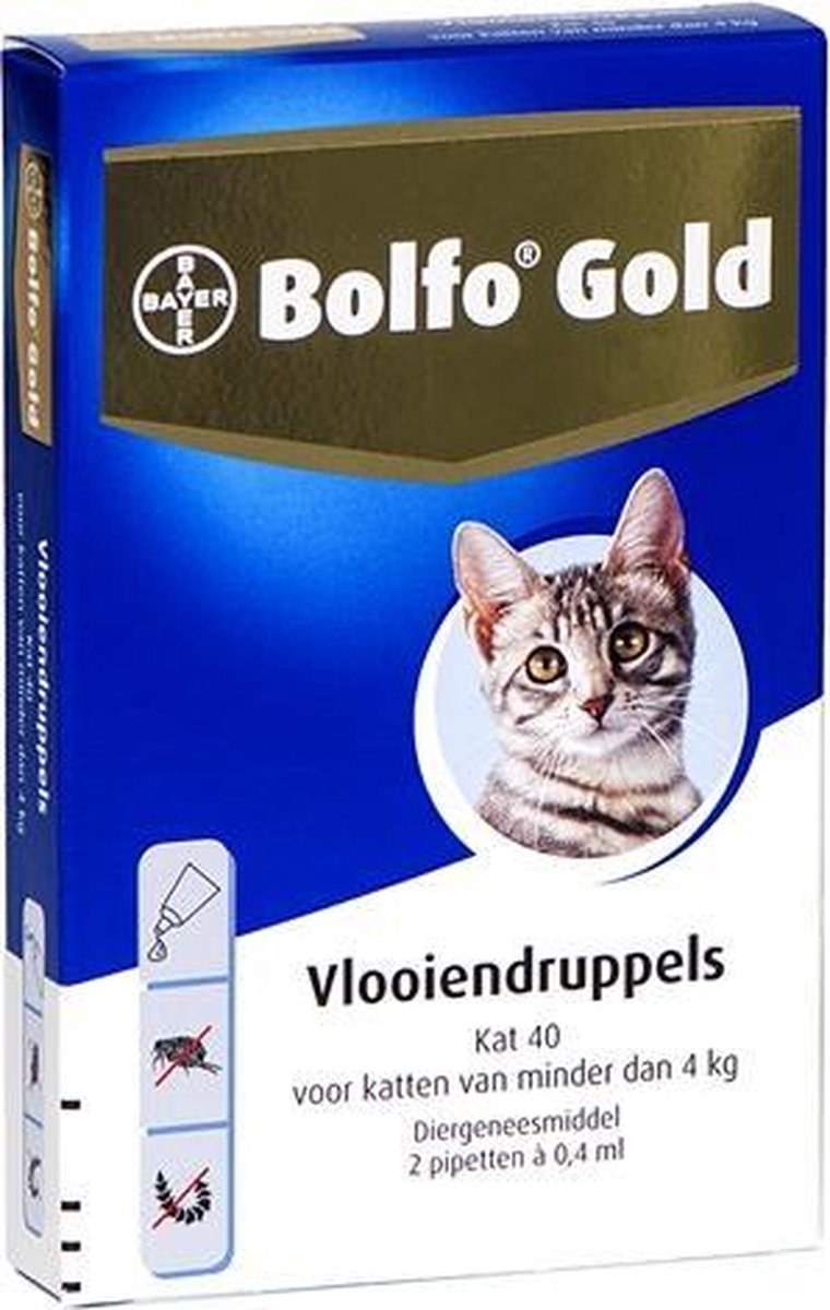 Bolfo gold kat vlooiendruppels - 40 2 pipet - 1 stuks