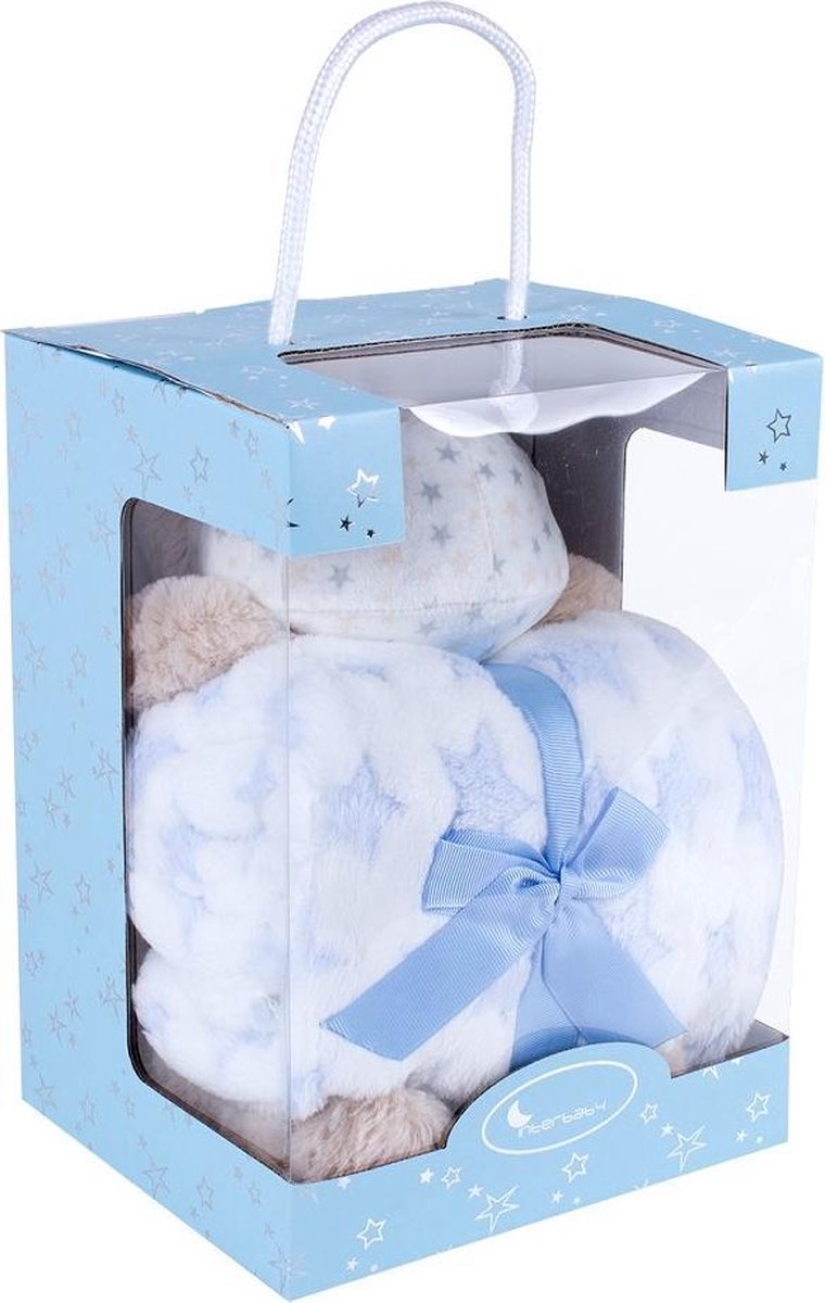 Interbaby Babydeken Nijlpaard 80 X 110 Cm Fleece Blauw