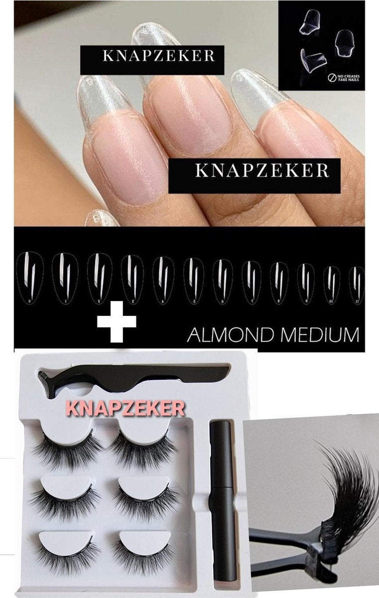 Gel Soft Flex Nepnagels Met Lijm - plaknagels almond shape nagels press on nails 100% soak-off - Nageltips Full Cover 240 Stuks Transparant / Clear Tips van hoge kwaliteit + nagelvijl+ nagellijm & KNAPZEKER S11