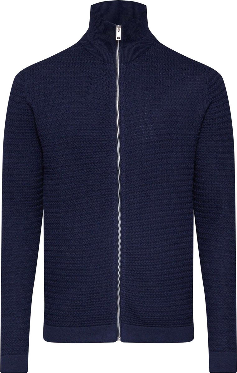 !Solid gebreid vest shad Donkerblauw-S