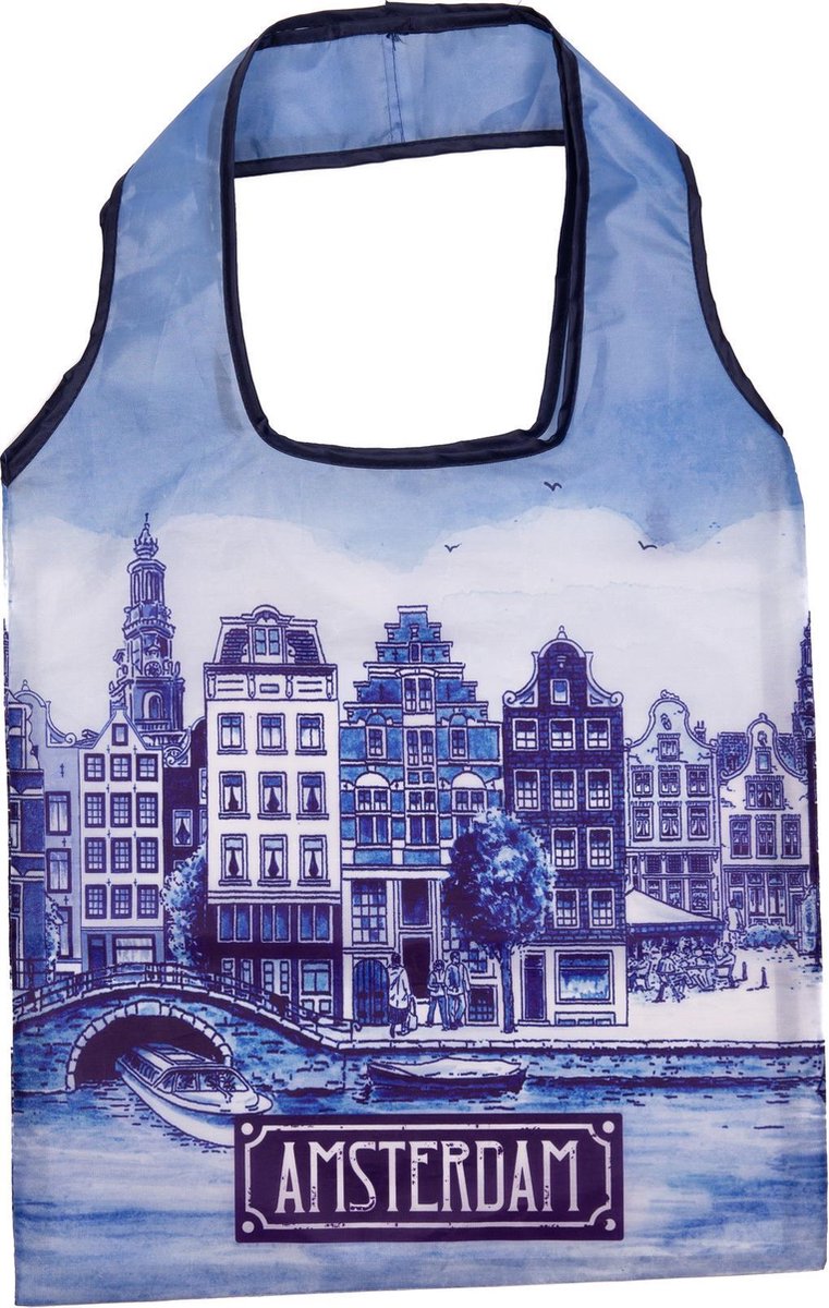 Matix - Delftsblauw opvouw tasje - Thema Amsterdam