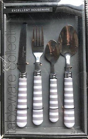 Bestekset stripe grijs