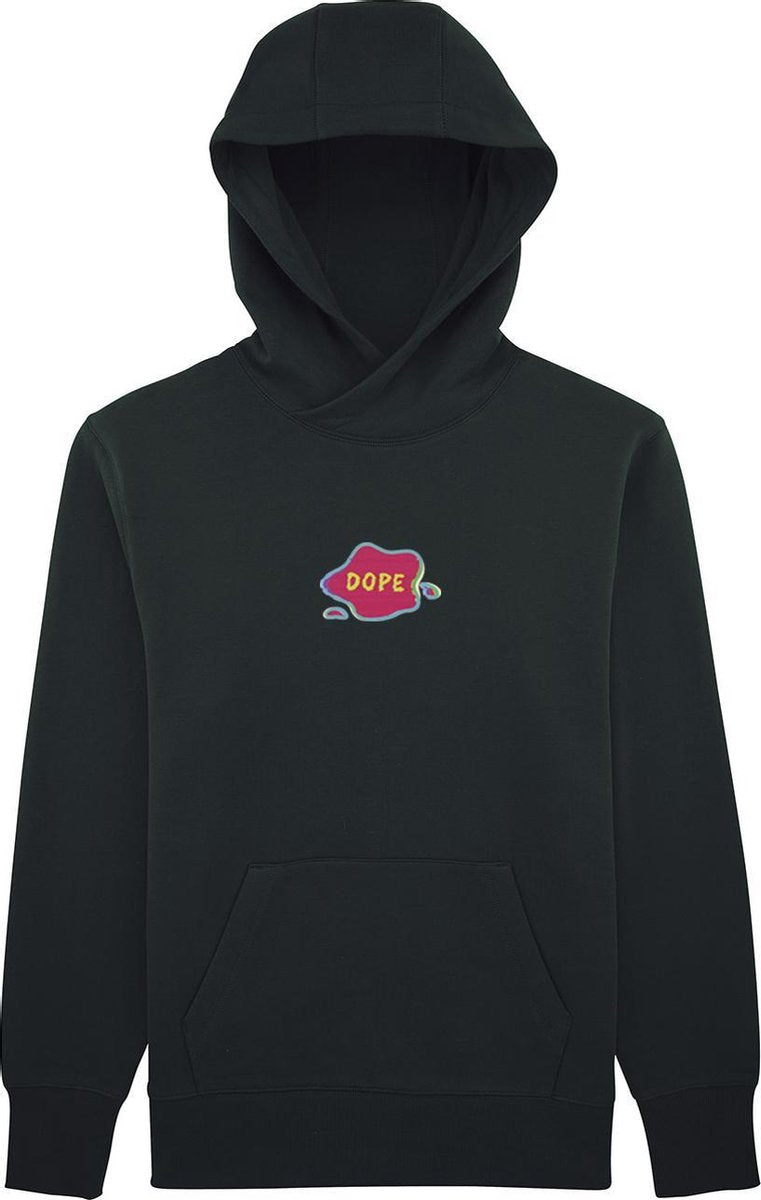 Dope Hoodie - Zwart - Heren - Vrouw - Unisex - Medium - 100% Organisch Katoen