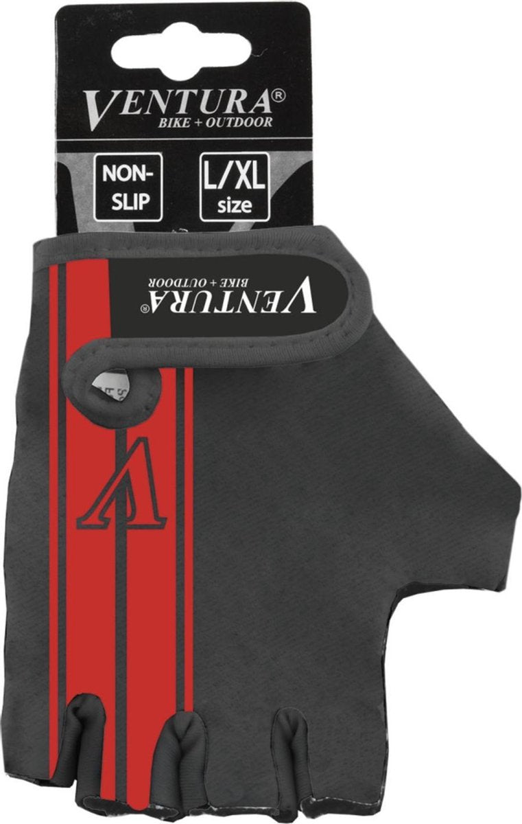 Ventura Fietshandschoenen Lycra Zwart/rood Maat L/xl