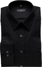 ETERNA comfort fit overhemd - poplin heren overhemd - zwart - Strijkvrij - Boordmaat: 47