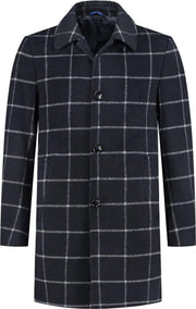 Navy geruite jas 54 XXL