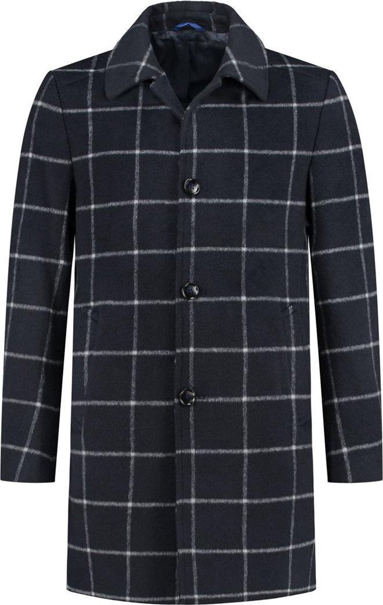 Navy geruite jas 54 XXL