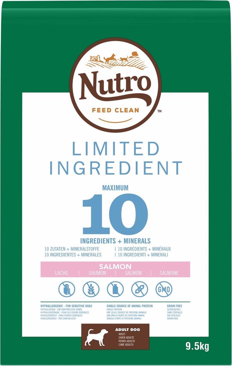 Nutro Adult Limited Ingredients Zalm - Hondenvoer - 9.5 kg