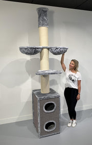 Krabpaal voor grote katten Maine coon Cat Tower Box Licht grijs Plafond