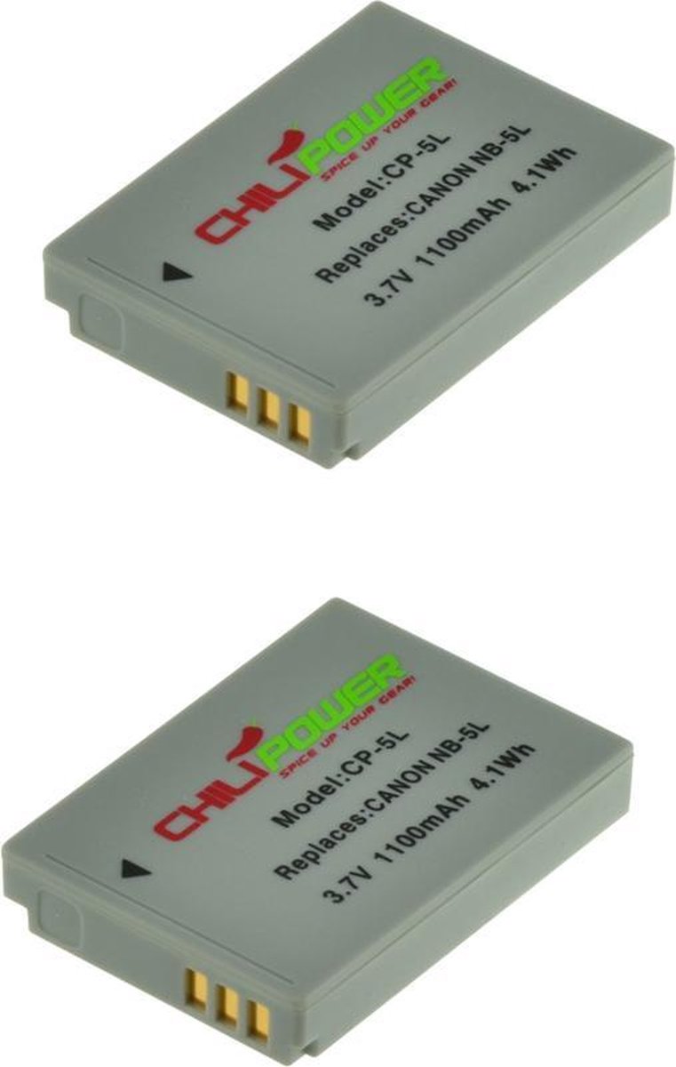 ChiliPower Canon NB-5L camera batterij - 2 stuks verpakking