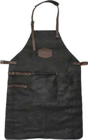 Vannons - BBQ schort -Echt Leren Barbecue Schort Mannen - Keukenschort Leer - Zwart