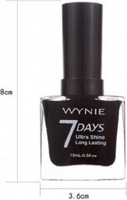 Wynie - Nagellak 7 Days Ultra Shine Long Lasting - Zwart - 1 flesje met 15 ml inhoud - Nummer 466