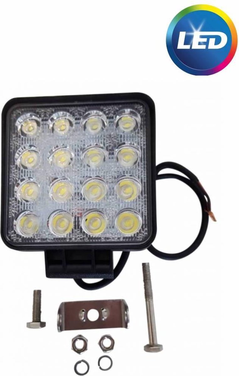 Werklamp aanhanger 12-36V 16x3W LEDS incl. montageset