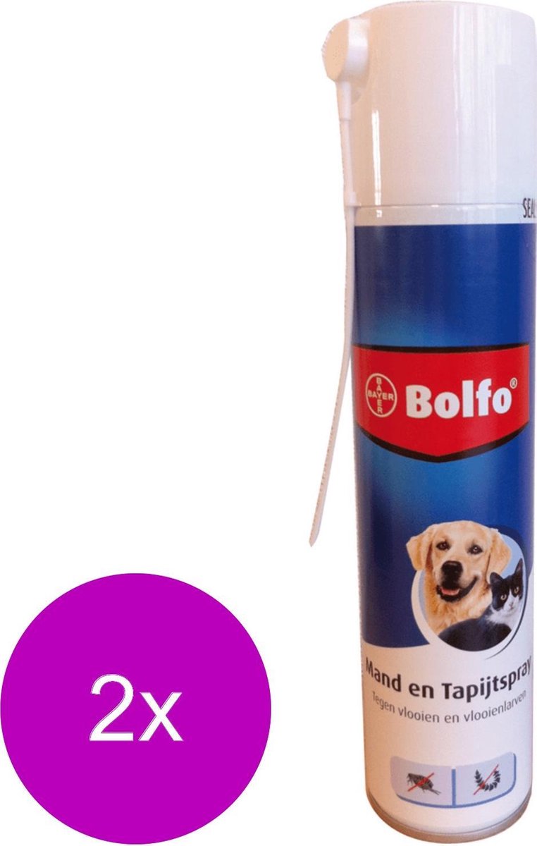 Bolfo Mand En Tapijtspray - Anti vlooienmiddel - 2 x 400 ml